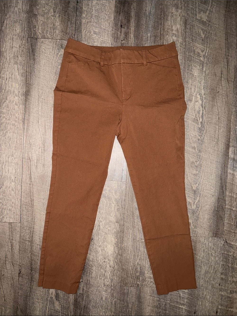 Old Navy Straight Leg Ankle Pants - Rust Brown